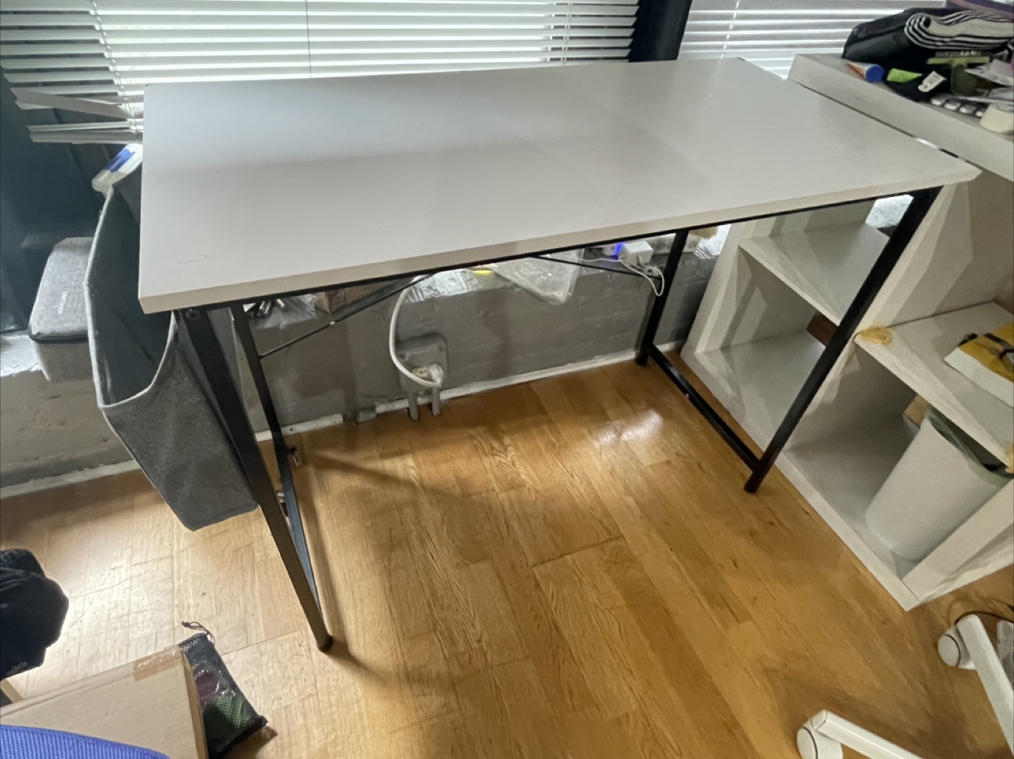 White Desk with Black Legs
