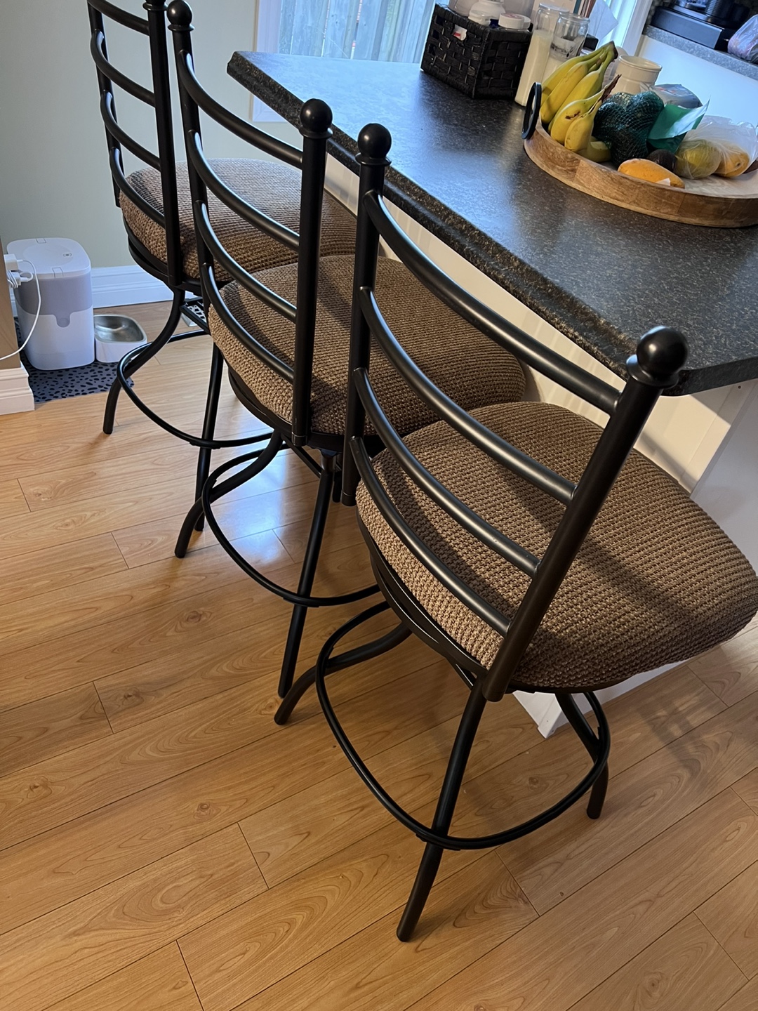 Set of three counter stools