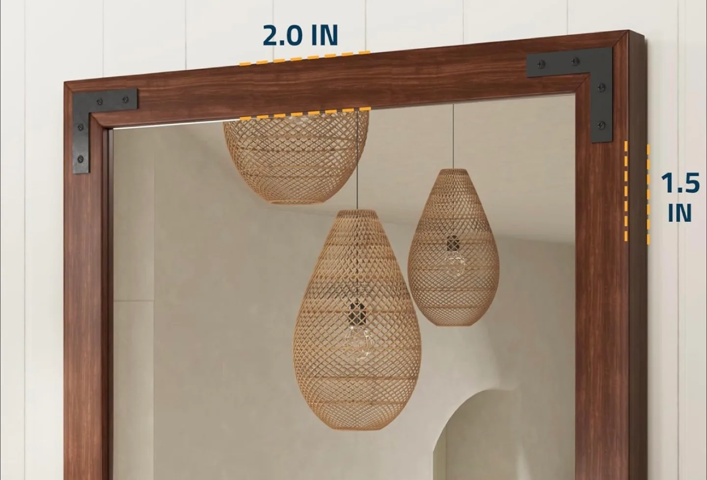 Brand New! High Quality Rustic Wood Wall Mirror 22x30” image indicator(6)