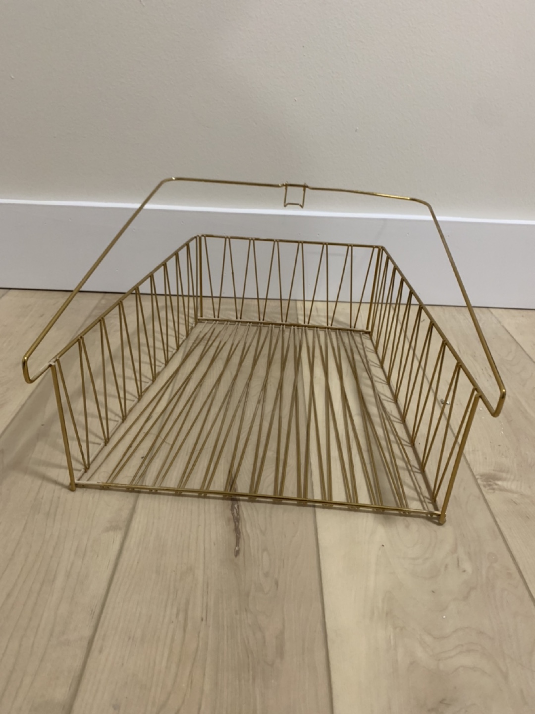 Gold metal wire basket - photo 2