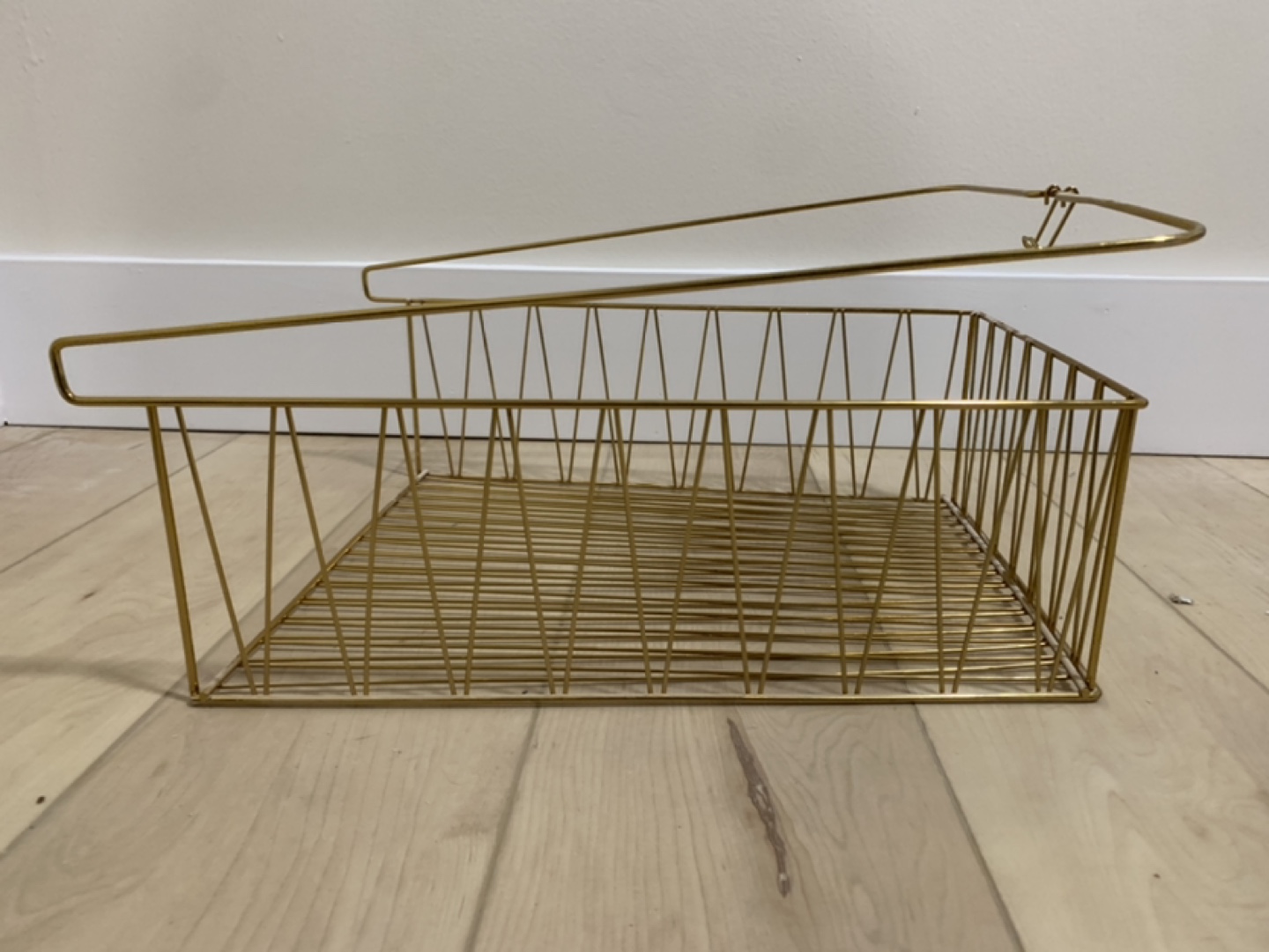 Gold metal wire basket