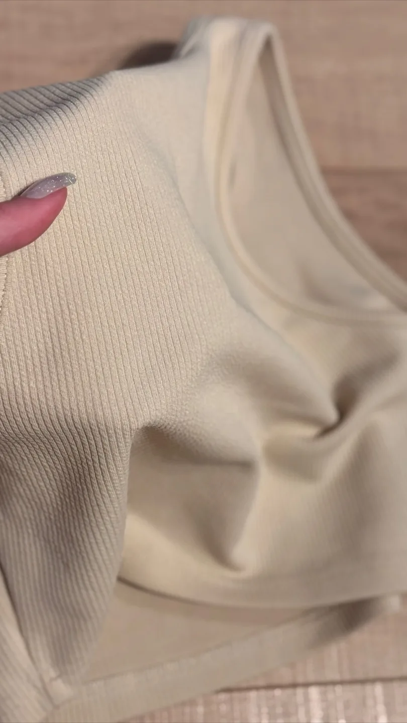 ❗️❗️❗️SALE❗️❗️❗️Beige Ribbed Crop Top image indicator(4)