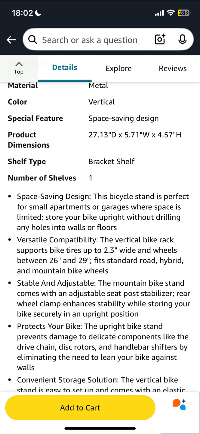 Vertical Bicycle Stand - photo 2