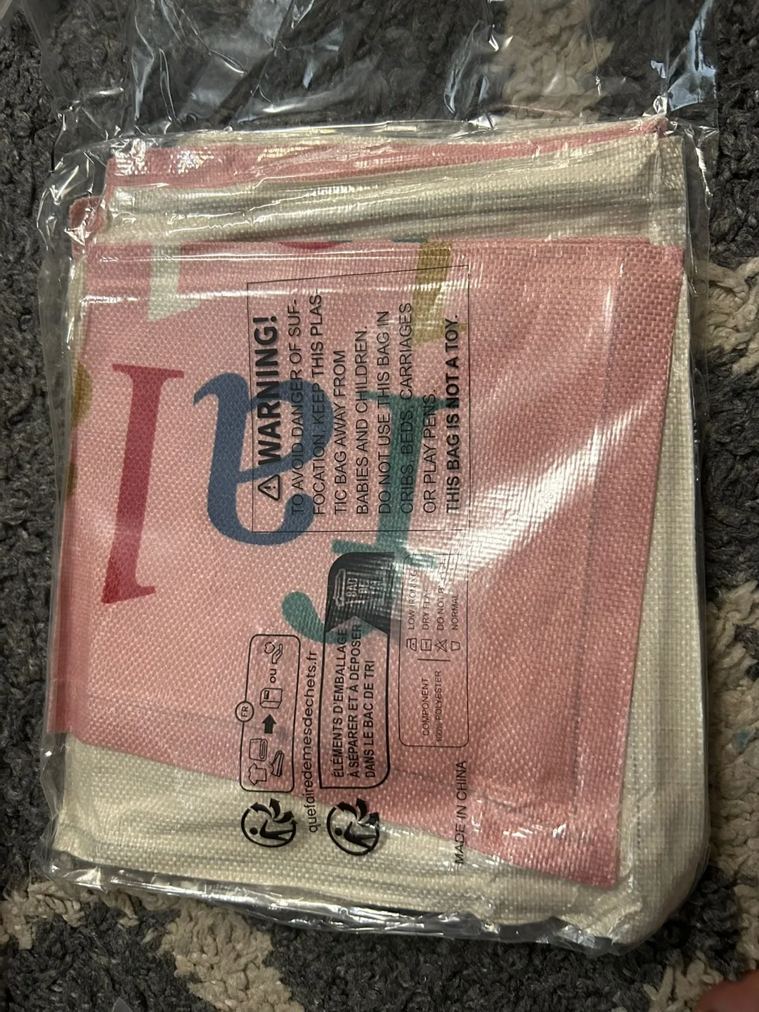 New Decorative Pink Printed Linen-like Table Runner thumbnail