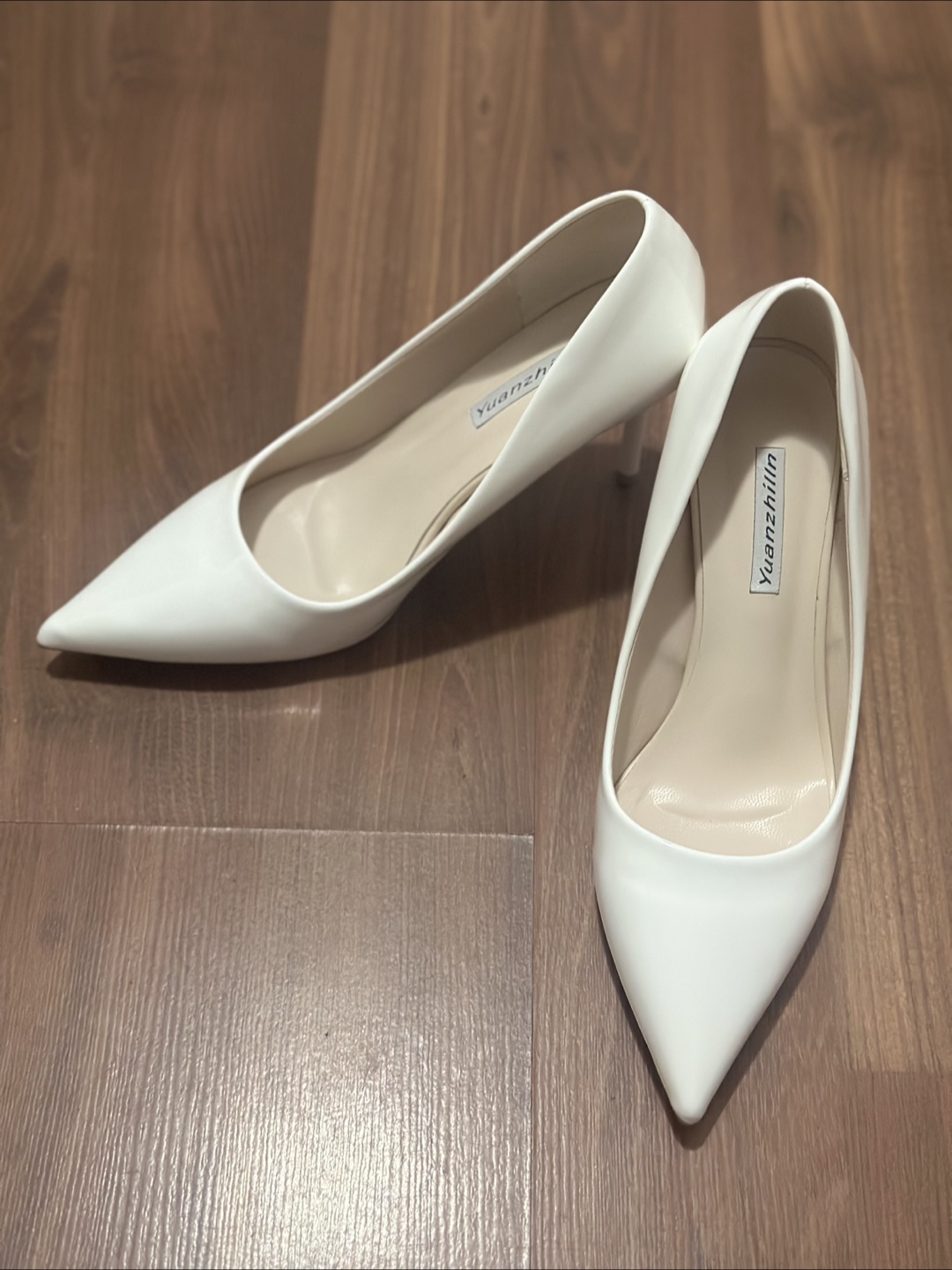 White Pointed-Toe Heels