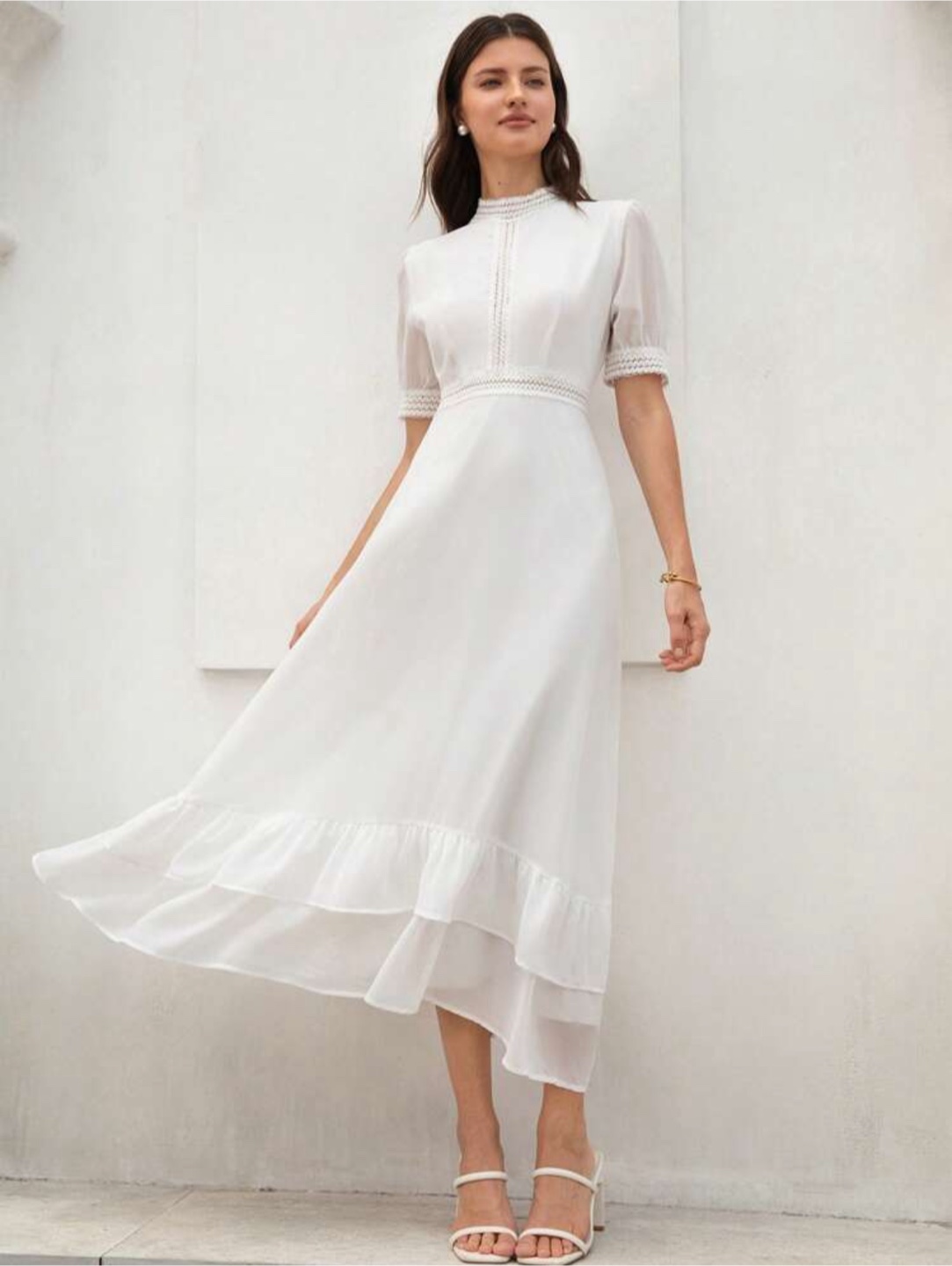 White midi dress