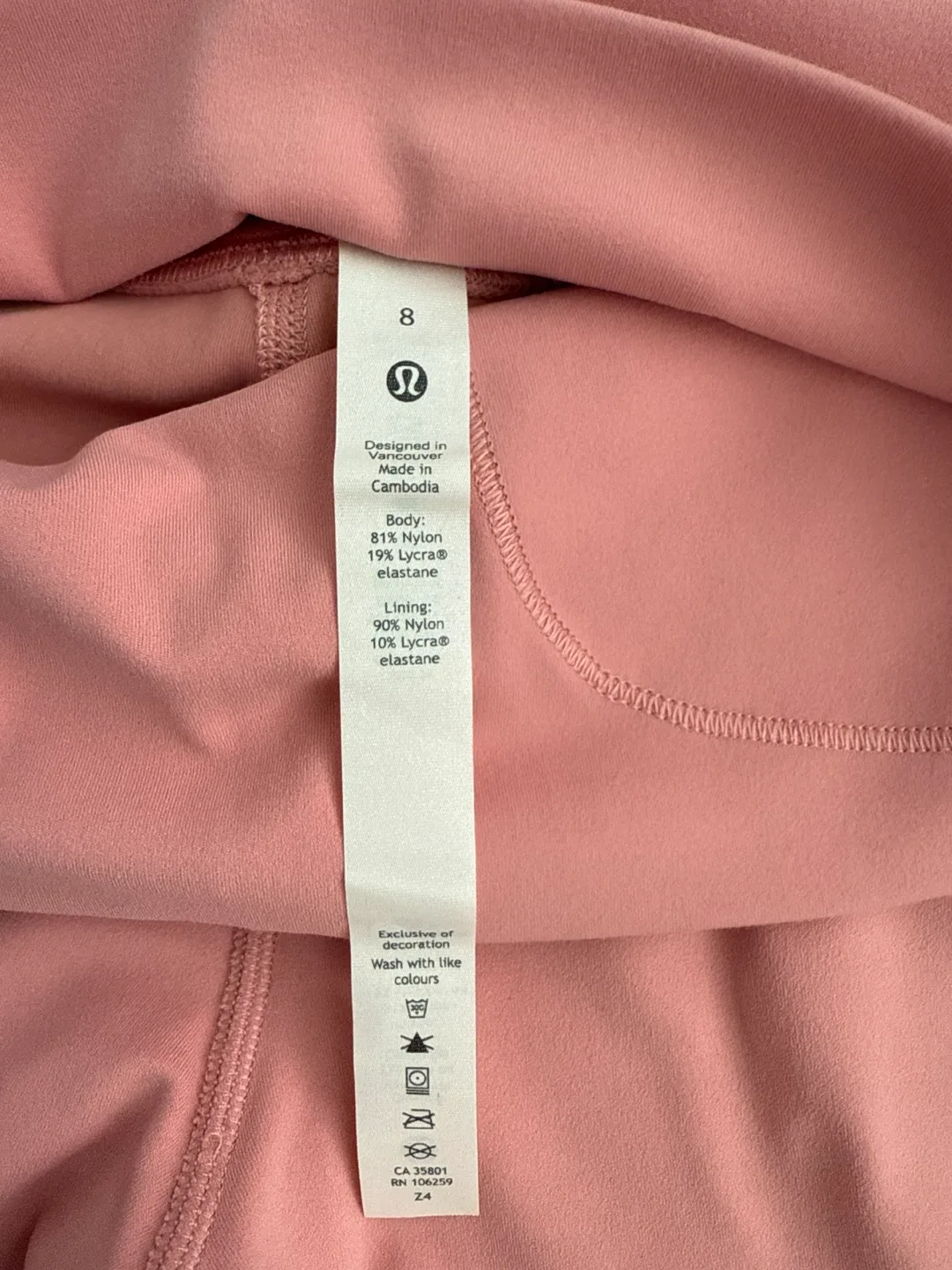 Lululemon Pink Legging Size 8 image indicator(3)