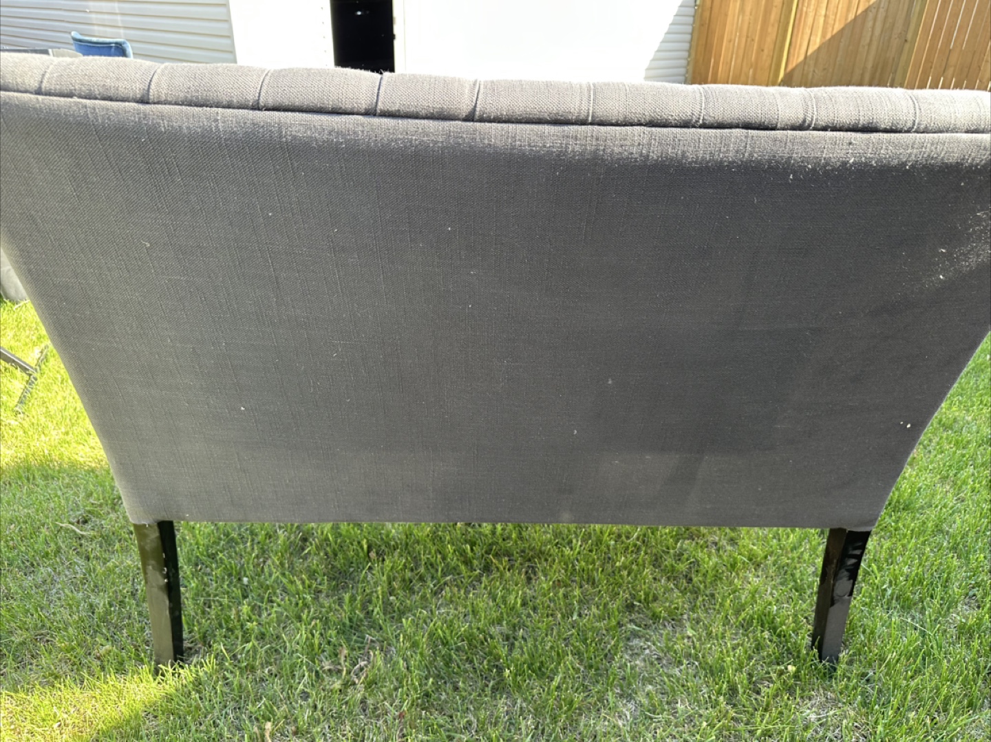 Grey Tufted Bench - photo 2