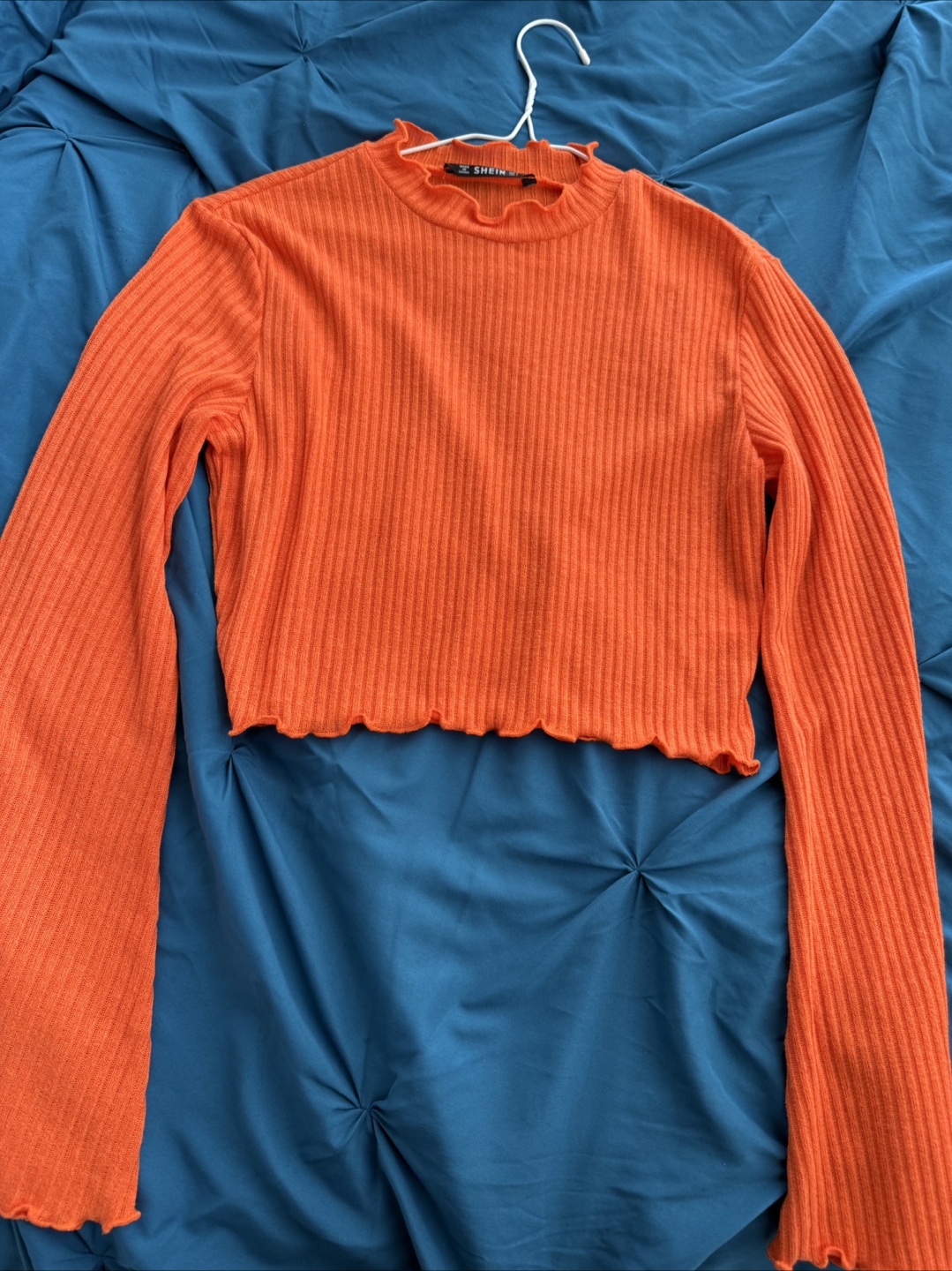 Orange Ribbed Crop Top - photo 2