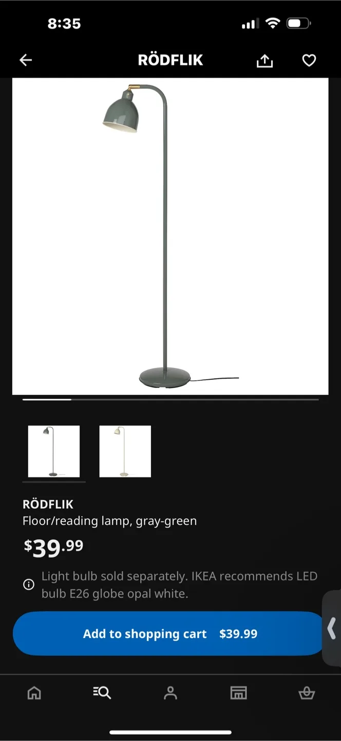 Green IKEA RÖDFLIK Floor Lamp image indicator(2)