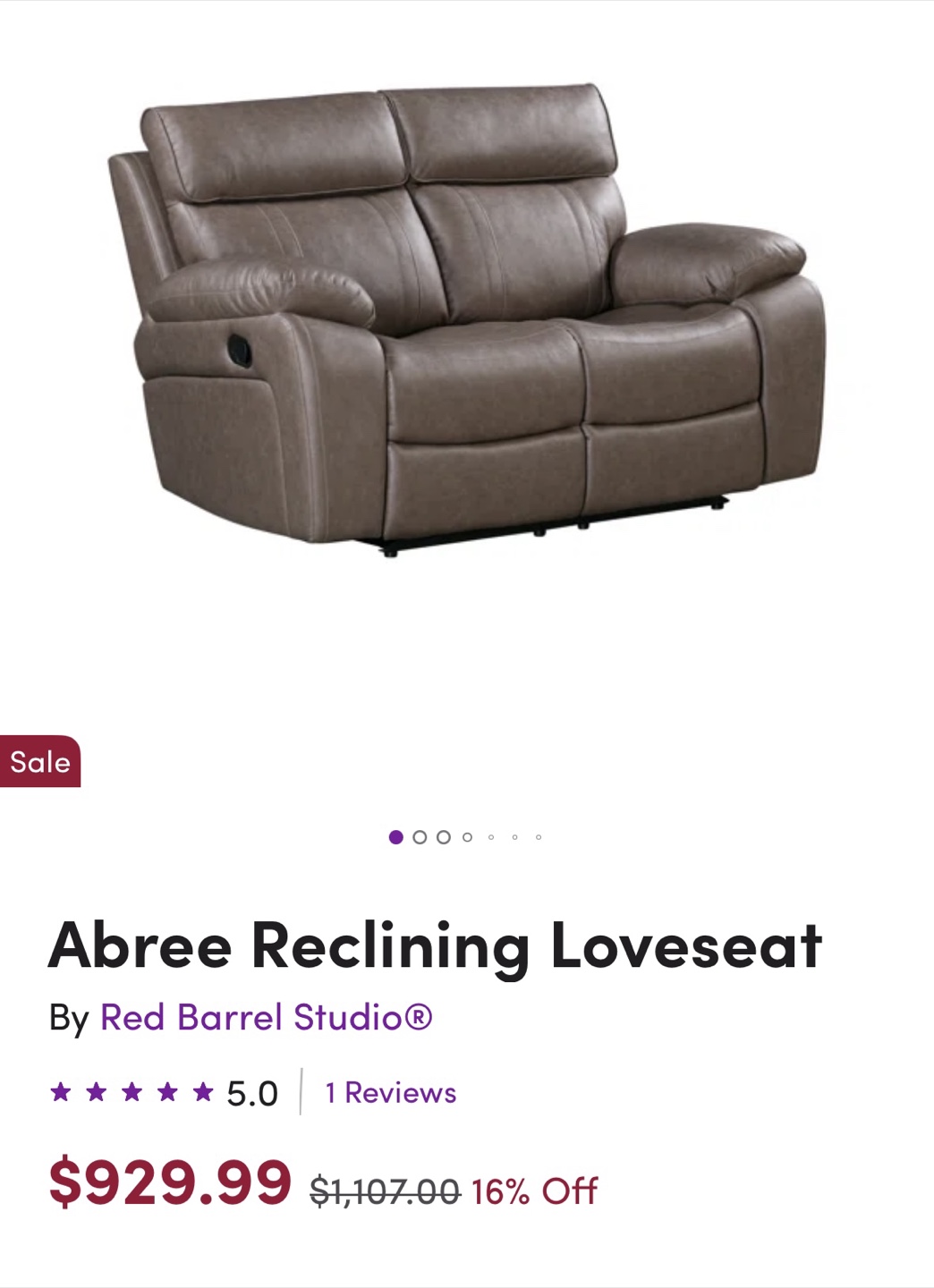 Red Barrel Studio Abree Reclining Loveseat