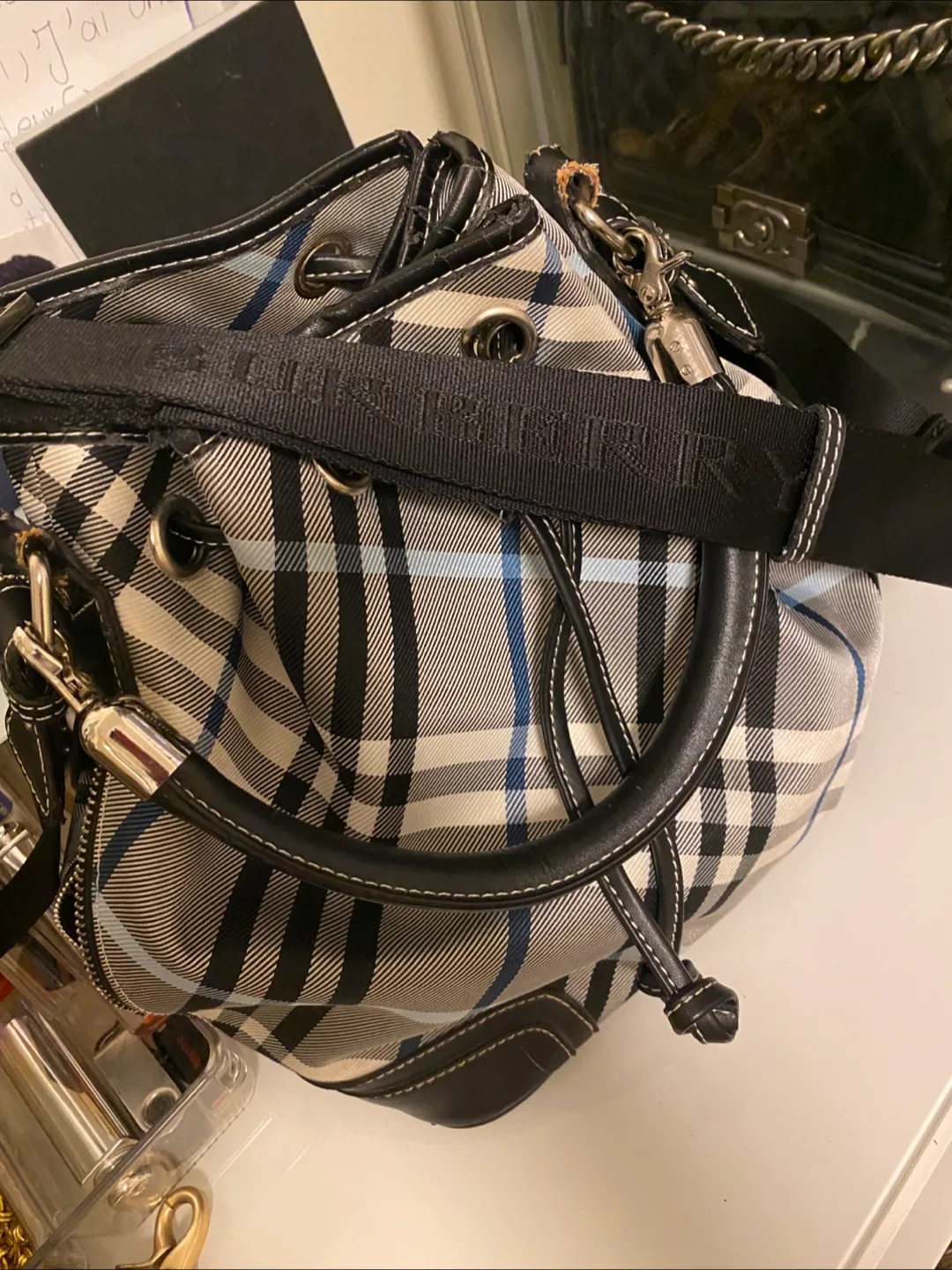Burberry Blue Label  Checkered vintage  bucket bag image indicator(3)