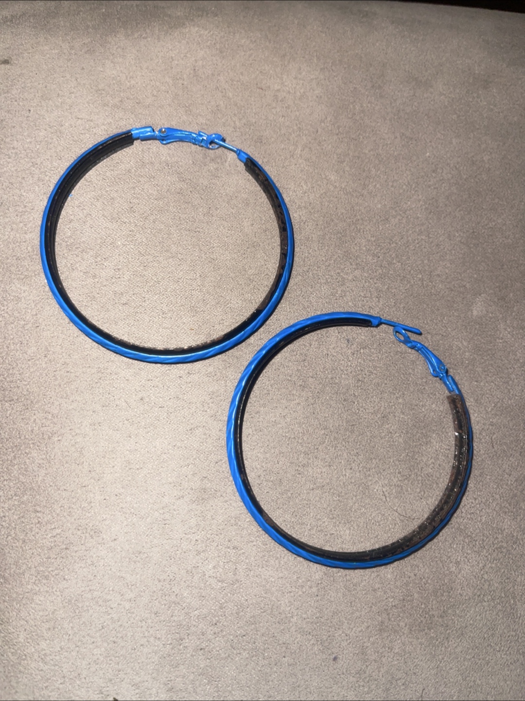 Blue Hoop Earrings