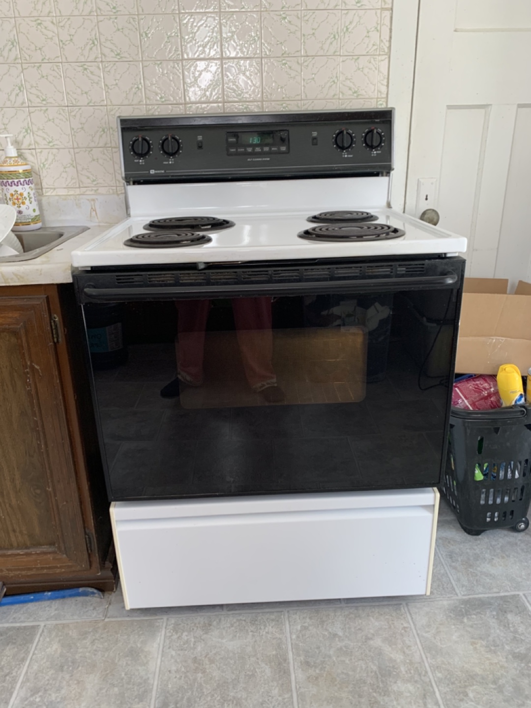 White & Black Electric Stove