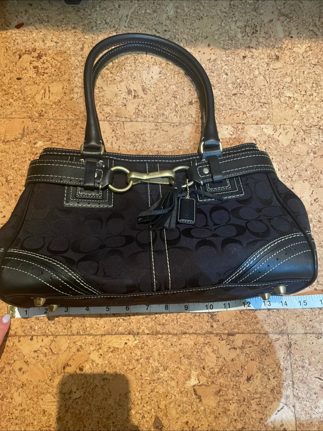 Coach Black Signature Handbag image indicator(6)