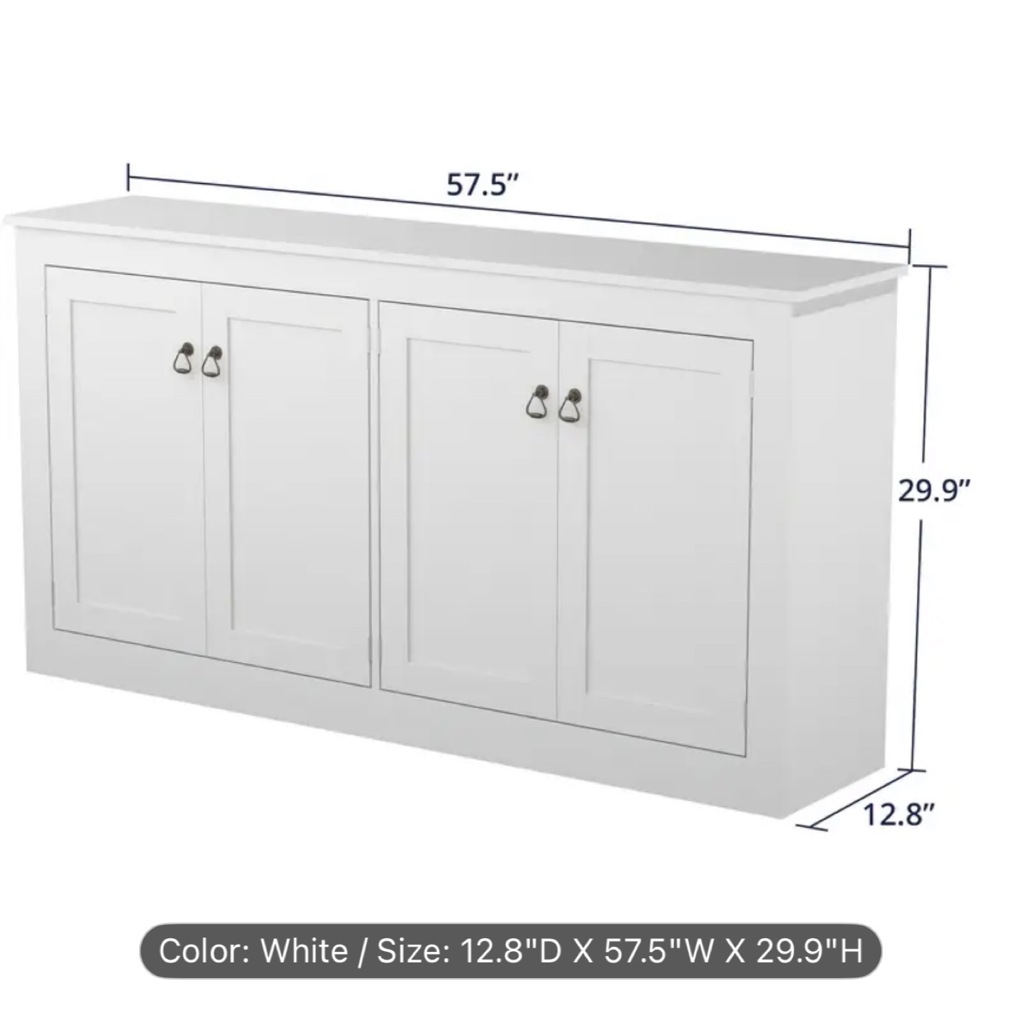 White Storage Cabinet with Doors