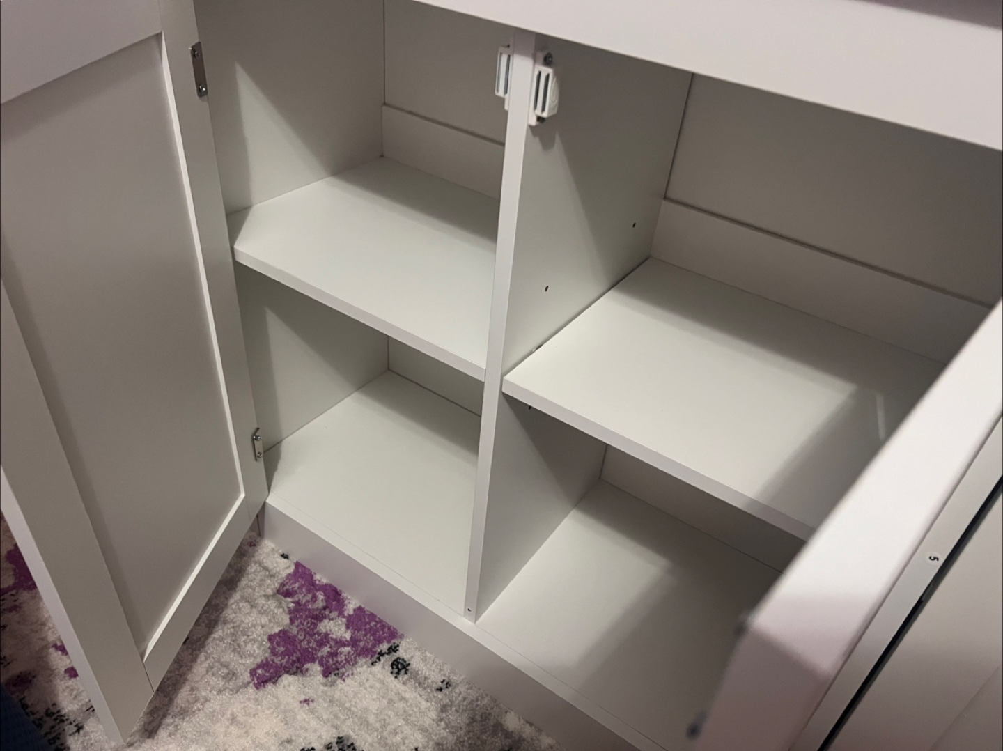 White Storage Cabinet with Doors - photo 5