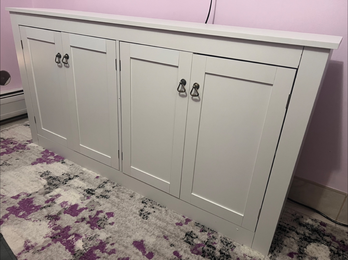 White Storage Cabinet with Doors - photo 3