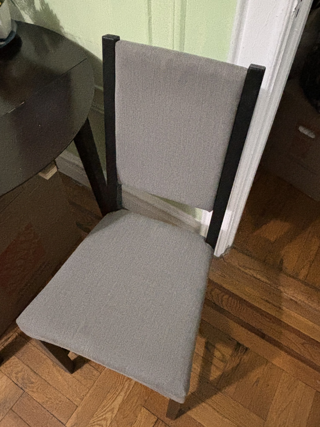 Two Gray Upholstered Chairs