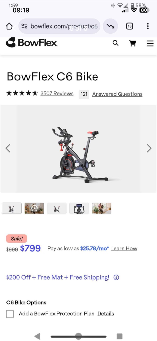 Bowflex C6 Exercise Bike