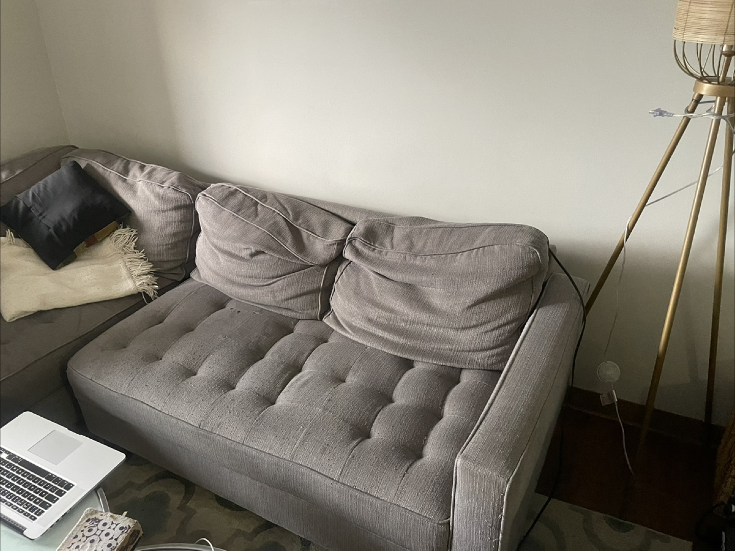 L-Shaped Sofa, Chair and wooden table - photo 3
