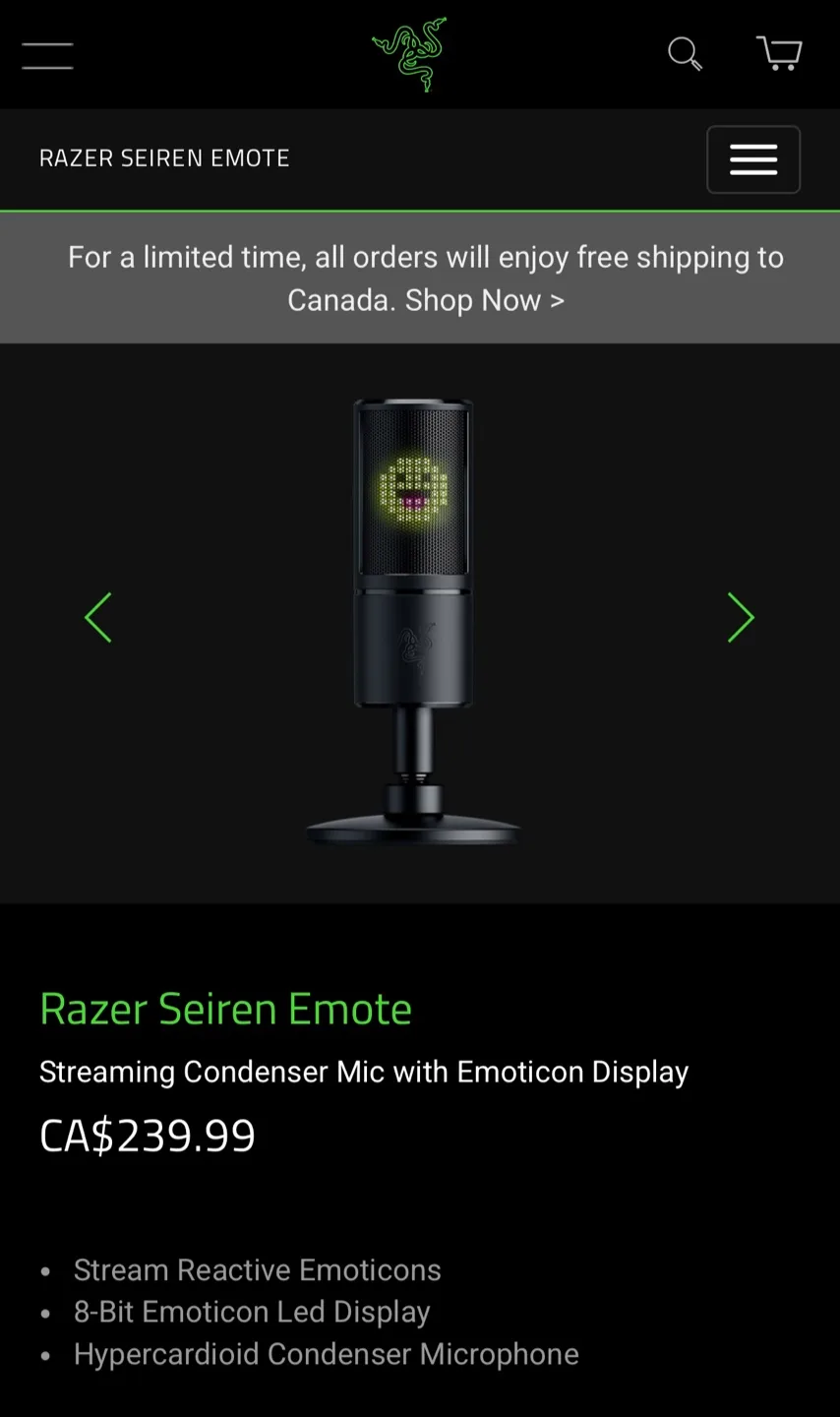 Razer Seiren Emote, USB Microphone for Streaming. Sealed Box. image indicator(7)