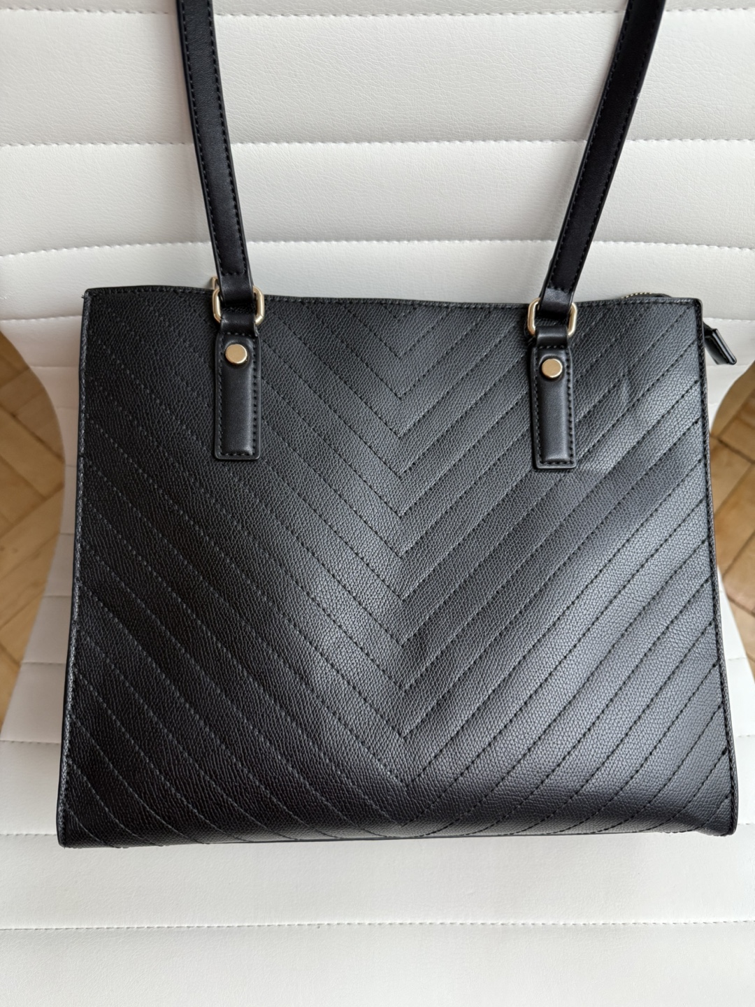 Black Tote Bag with Gold Chain - photo 2