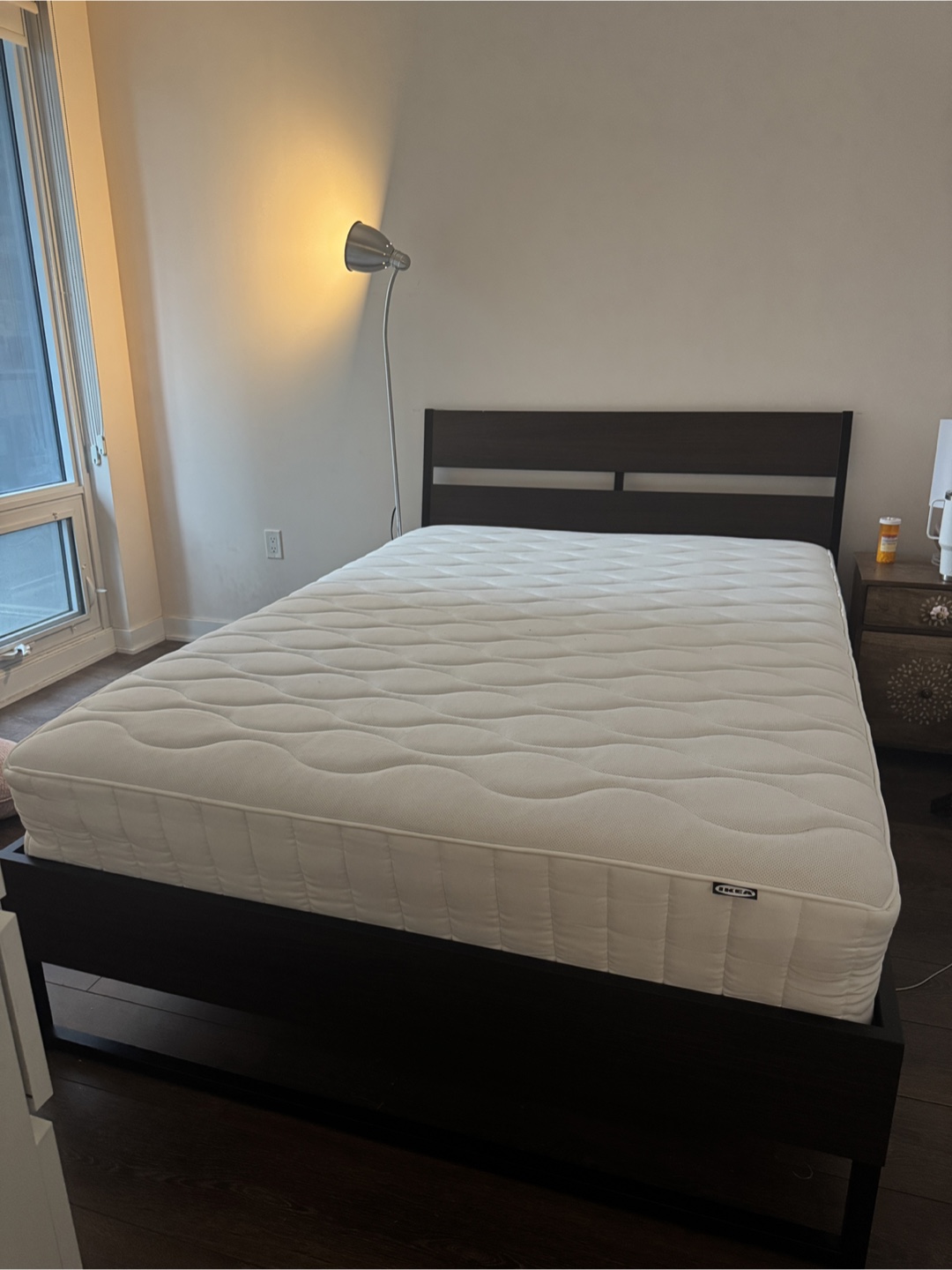 Ikea double bed frame with mattress