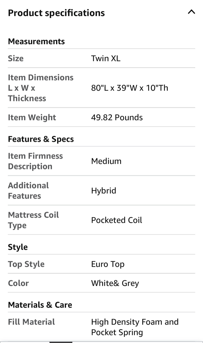Twin XL mattress Excellent condition - photo 4