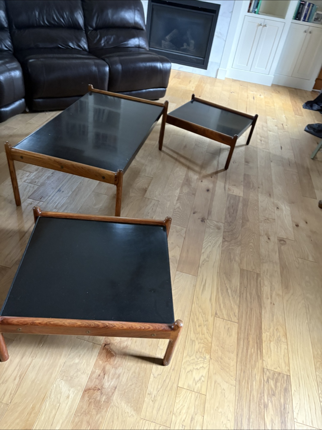Coffee table set- MidCentury 1970 teak and black Melamine - photo 2