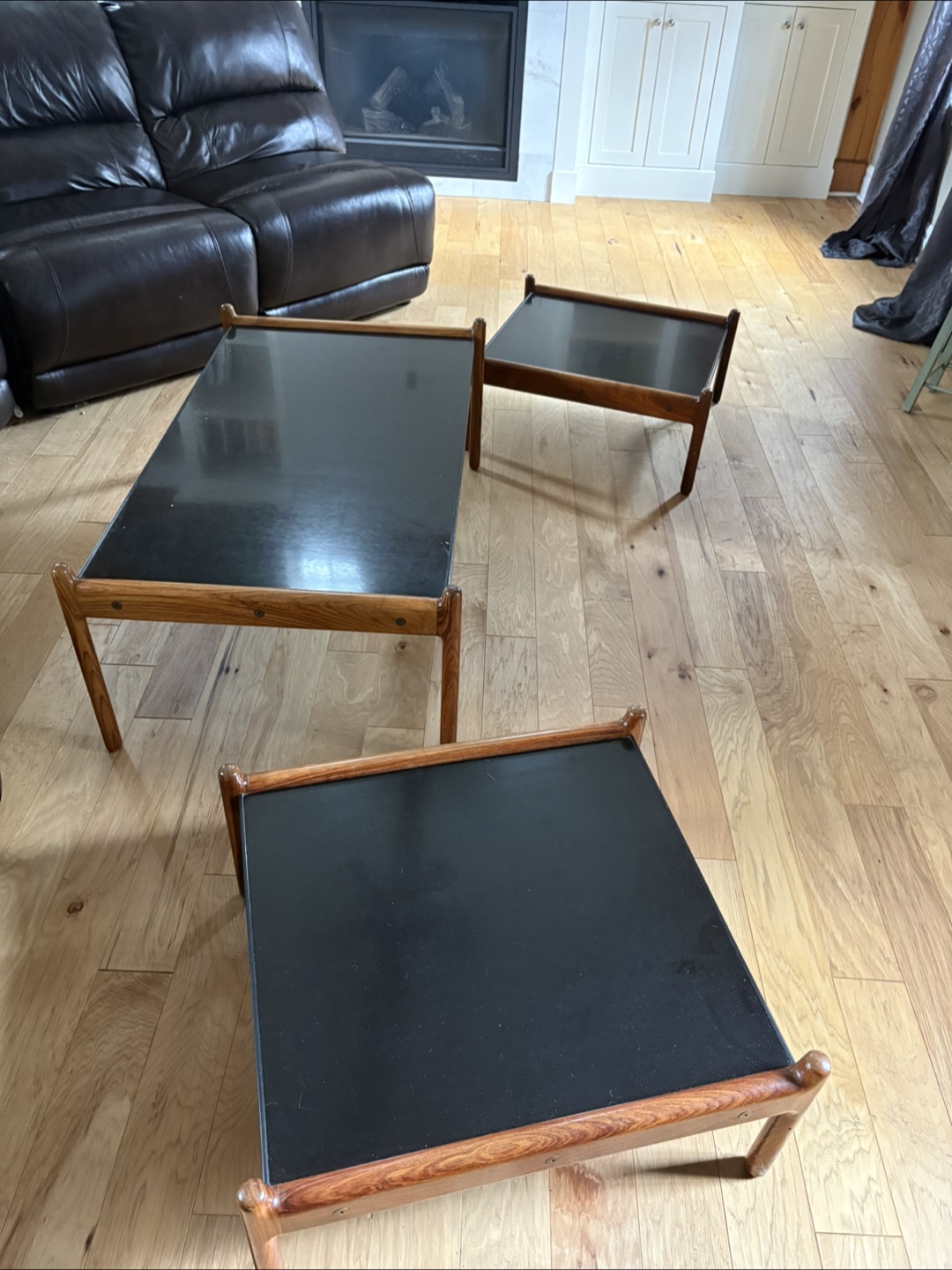 Coffee table set- MidCentury 1970 teak and black Melamine - photo 5