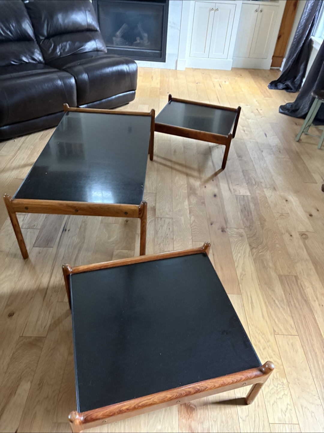 Coffee table set- MidCentury 1970 teak and black Melamine - photo 3
