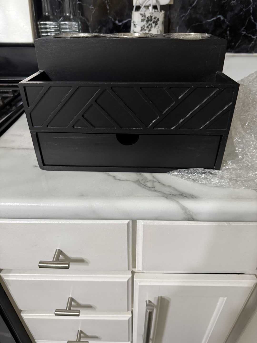 Black wooden storage unit - photo 3