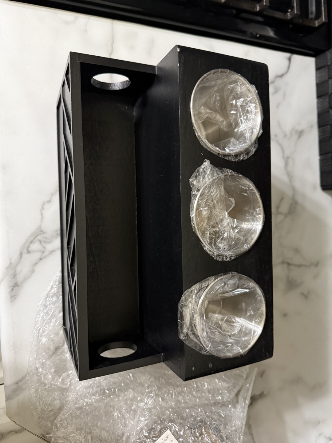 Black wooden storage unit - photo 2