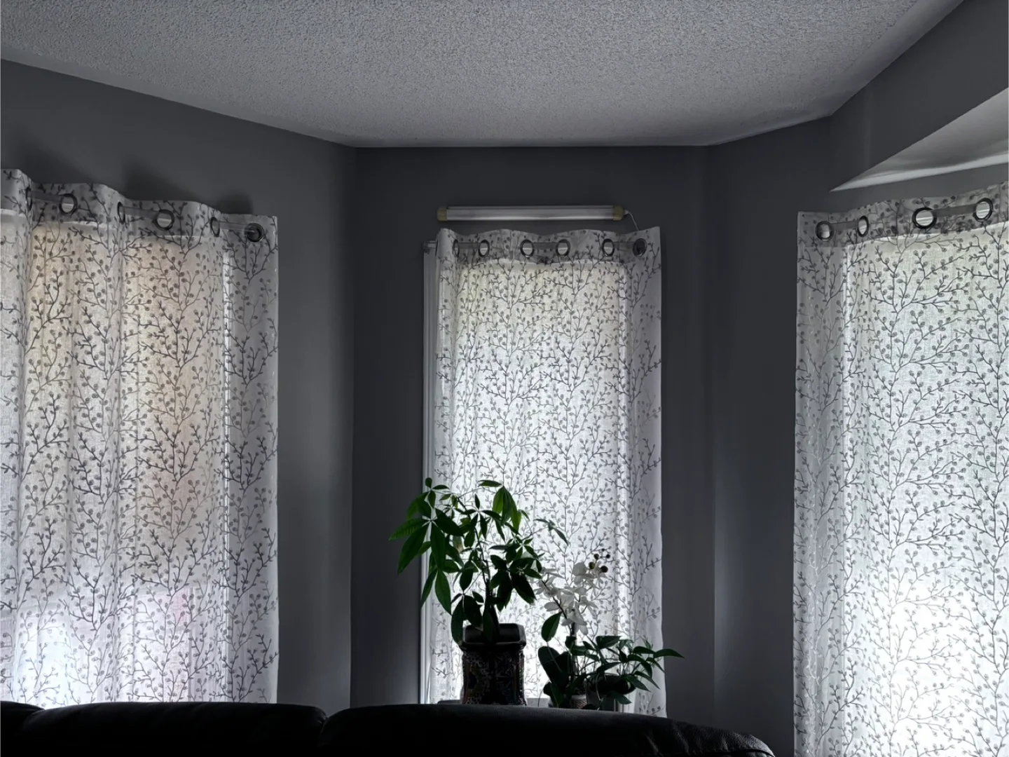 Embroidered off white linen Floral Print Curtains thumbnail