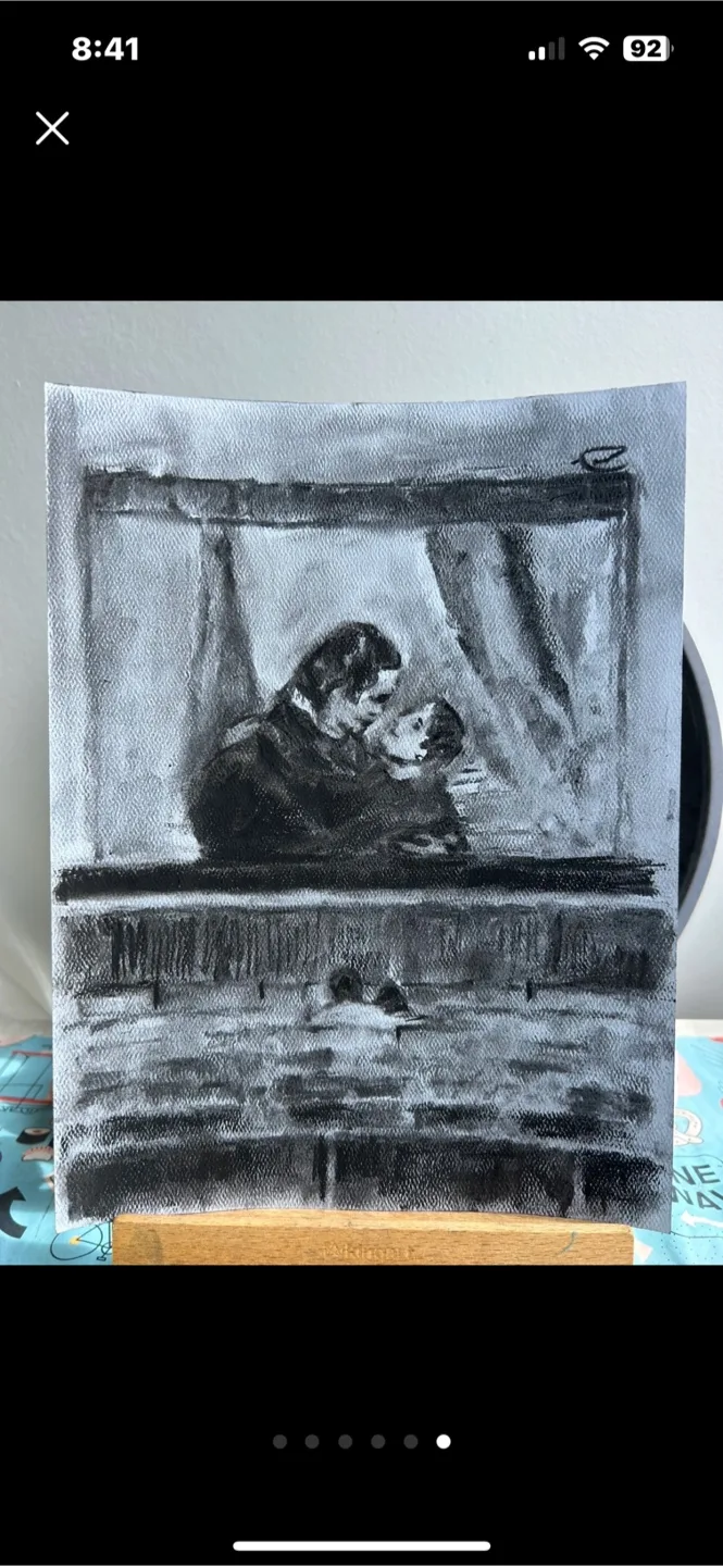 “Silverscreen Stories” Original Charcoal Painting image indicator(6)