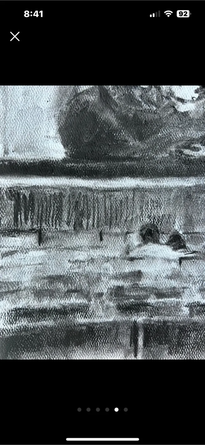 “Silverscreen Stories” Original Charcoal Painting image indicator(5)