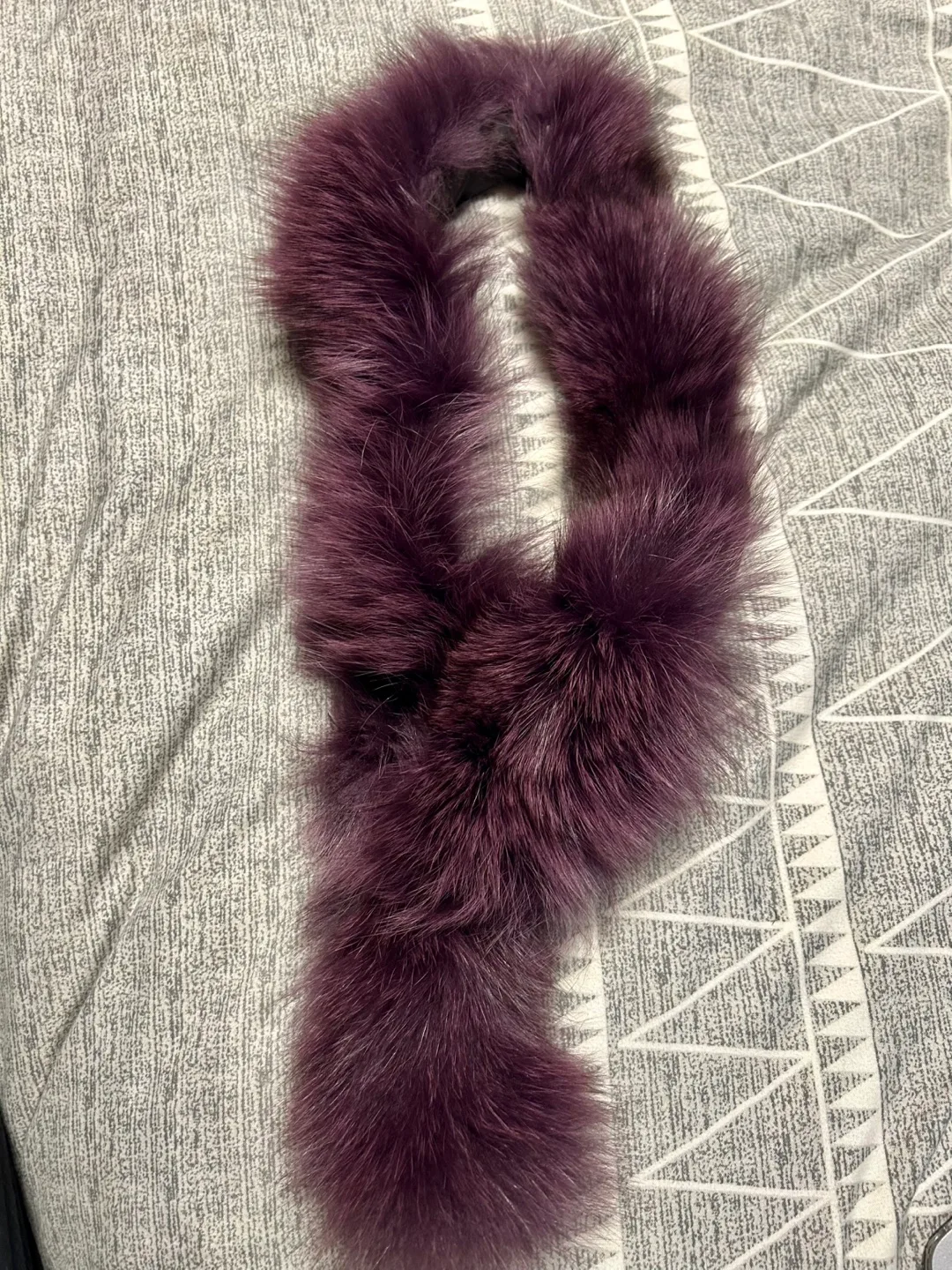 Plum Coloured Fur Scarf thumbnail