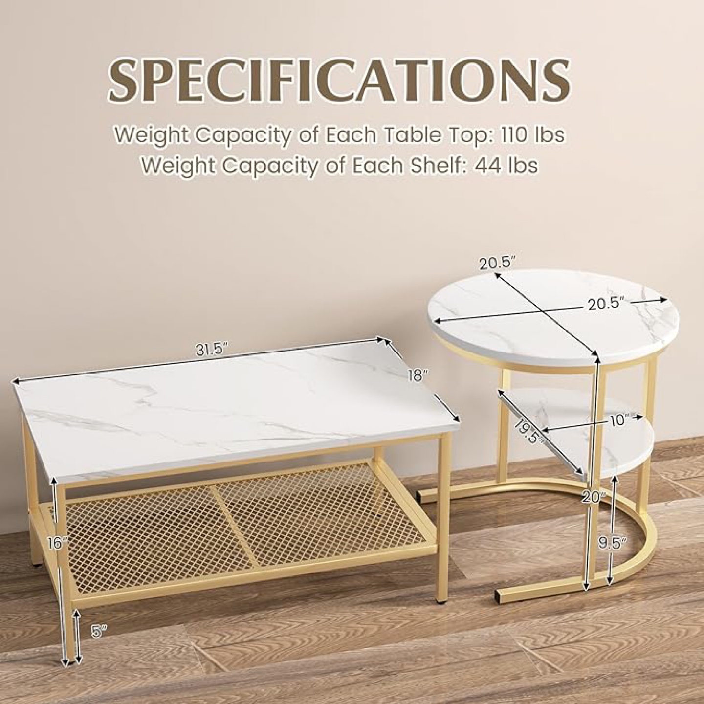 2-Piece Coffee Table Set – Modern Design – Excellent Condition - photo 3