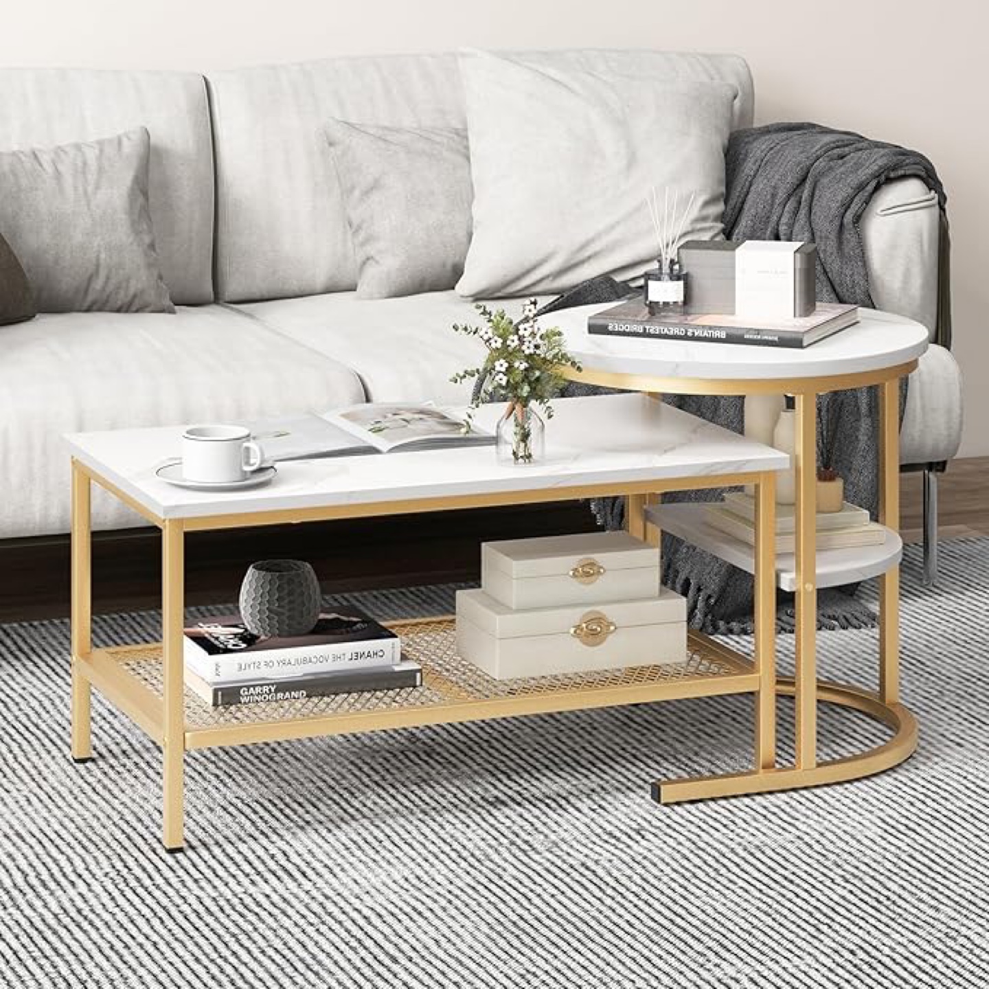 2-Piece Coffee Table Set – Modern Design – Excellent Condition