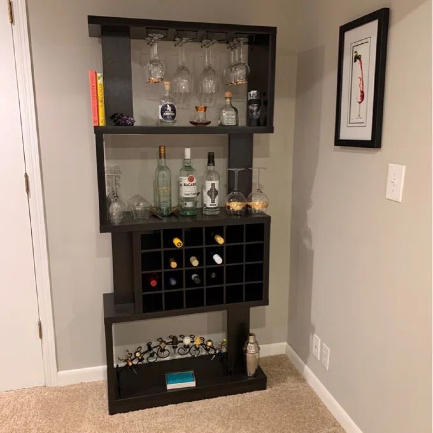 Modern Wine Rack with Glass Holder - photo 2