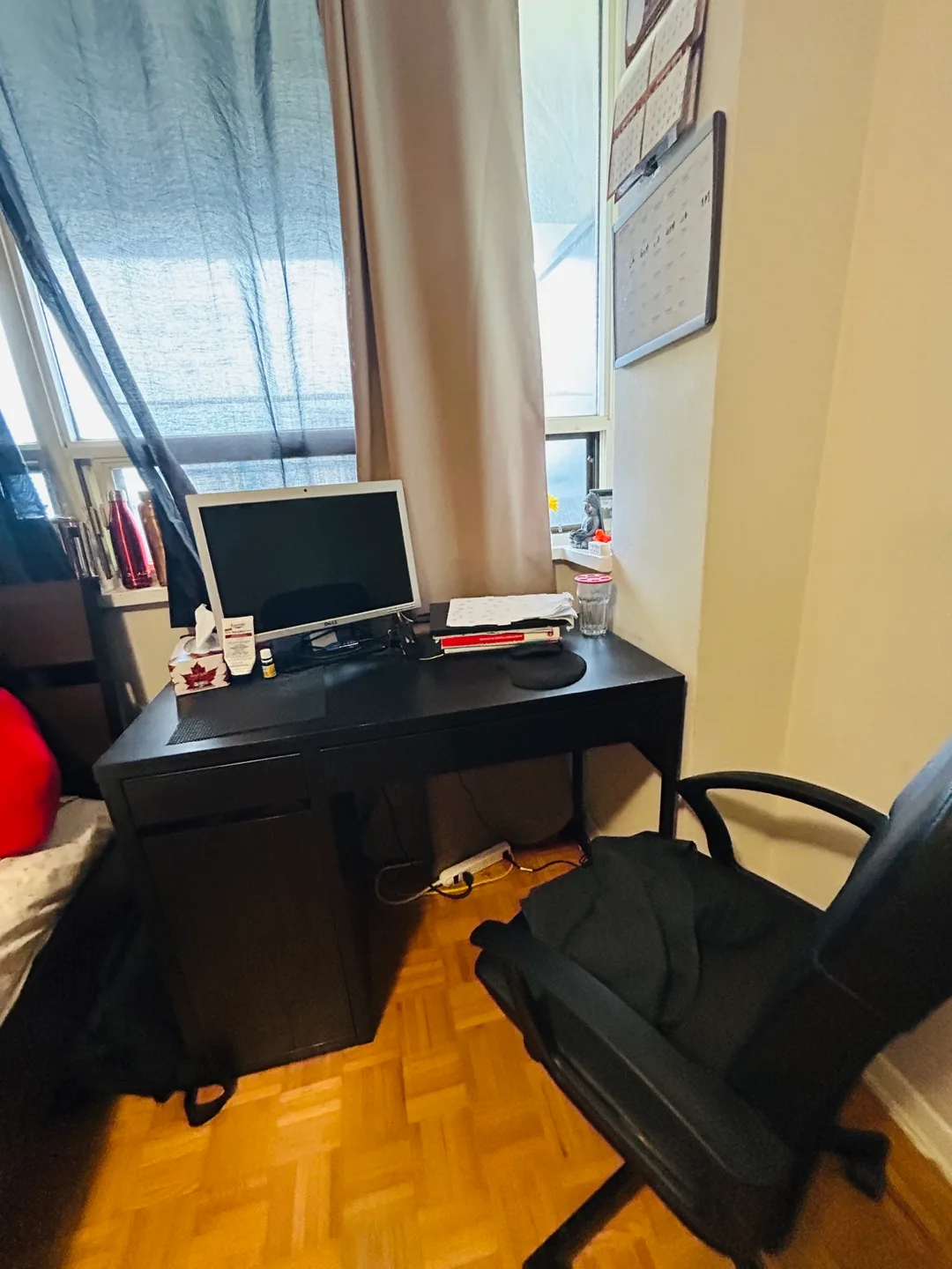 IKEA Black desk & chair thumbnail