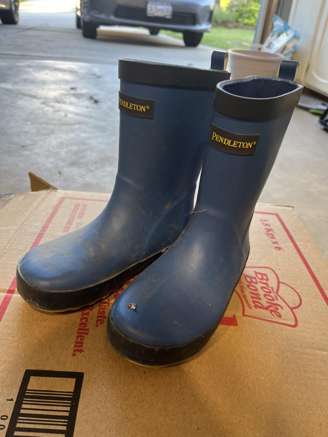 Pendleton Blue Rubber Boots