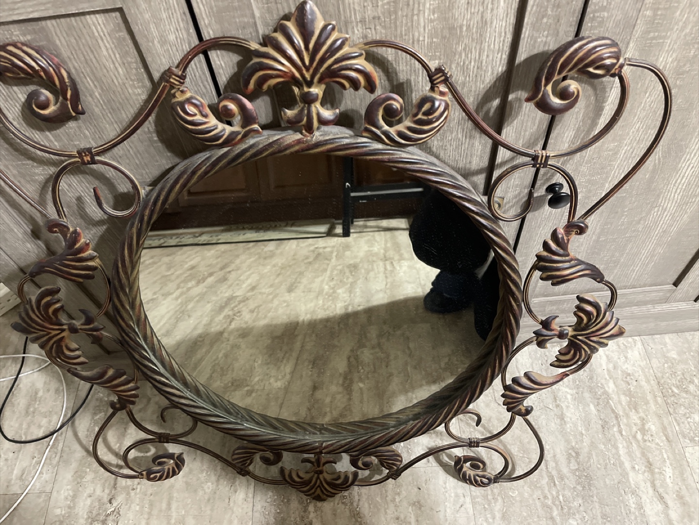 Antique Ornate Circular Mirror