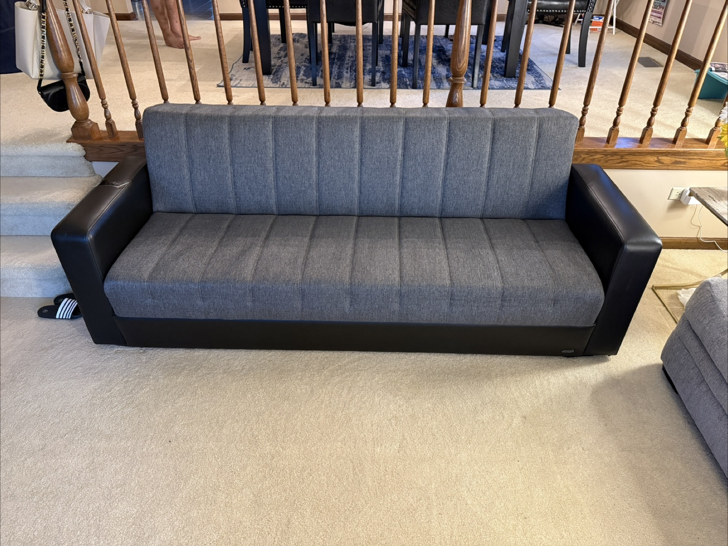 Gray and Black Sofa Bed