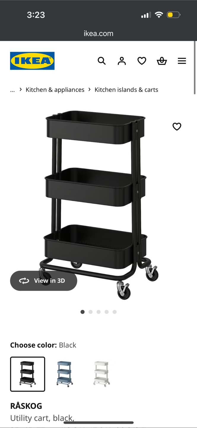 IKEA RÅSKOG Utility Cart - Black