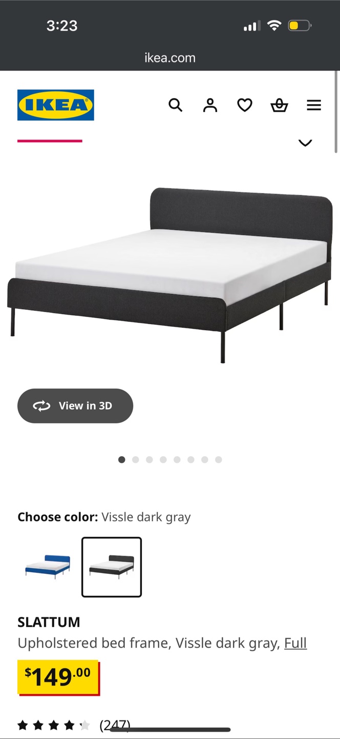 IKEA SLATTUM Upholstered Bed Frame