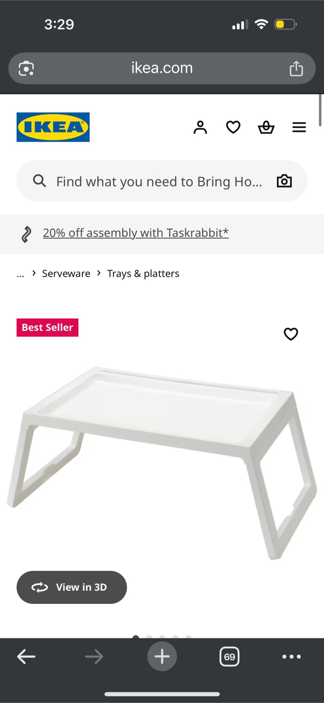 IKEA KLIPSK Bed Tray