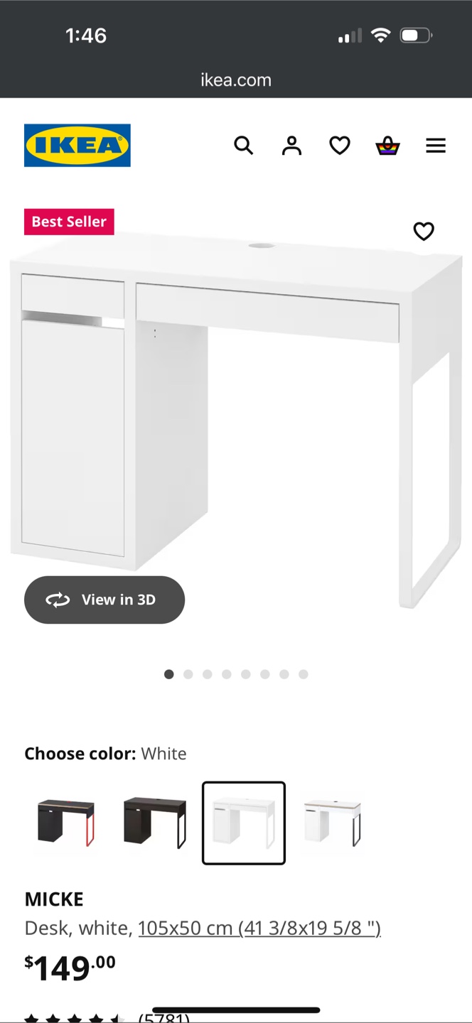 IKEA MICKE White Desk