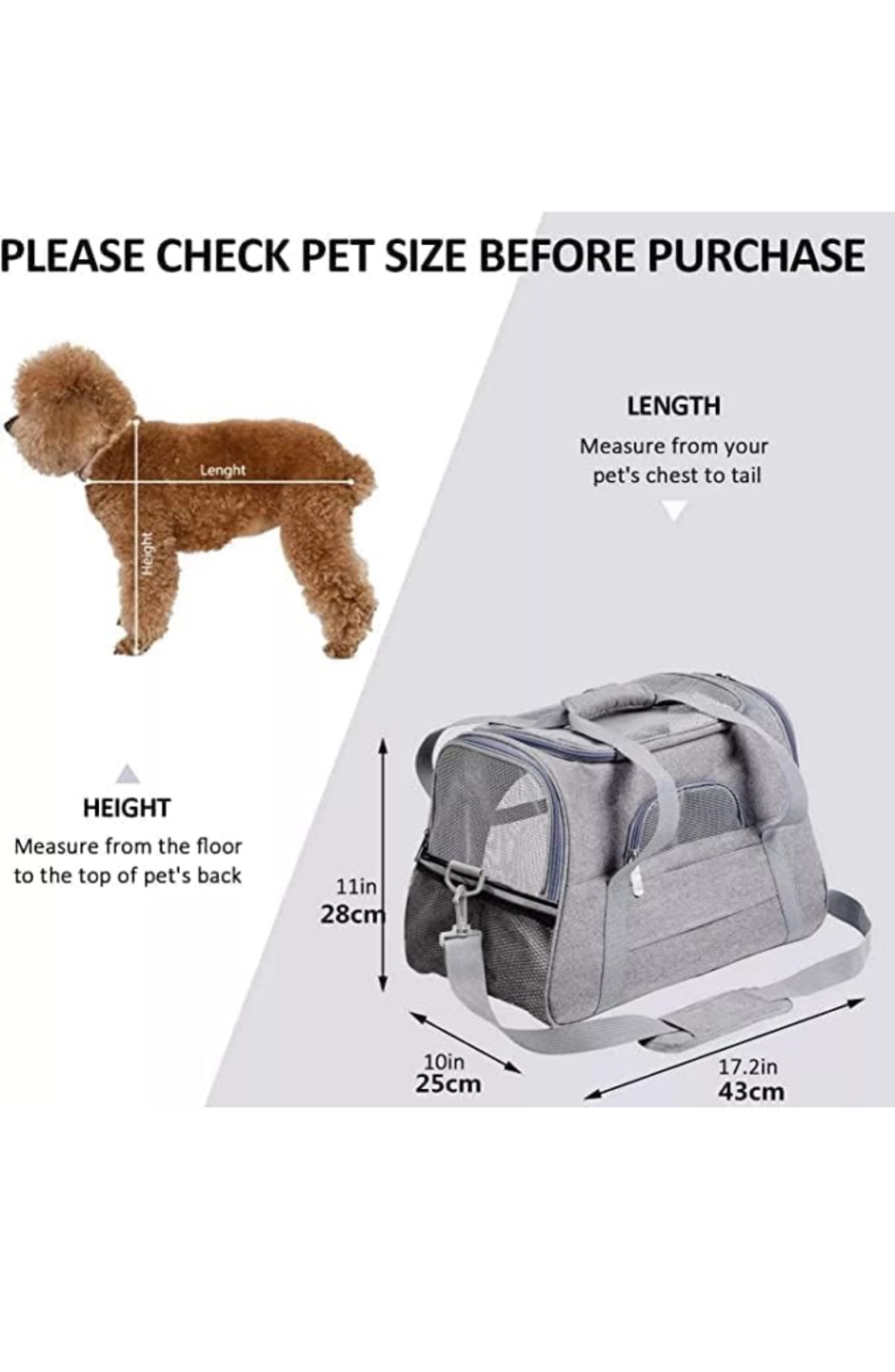 Pet Carrier Airline Approved Portable Soft Sides for Cat dog - photo 3